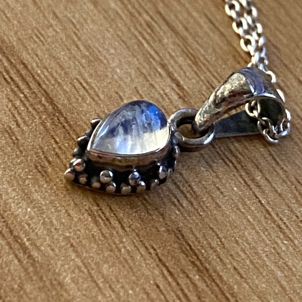 Beautiful vintage moonstone necklace marked 925 Sterling silver - Picture 8 of 9